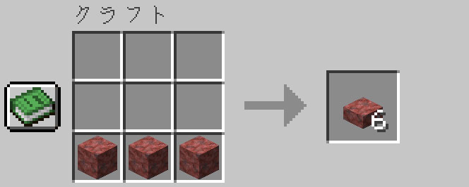 作業台を使って辰砂のハーフブロックを入手する